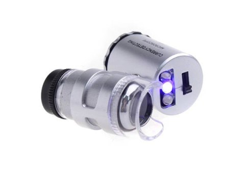 Lupa jubilerska mikroskop 60x LED uv profesjonalna
