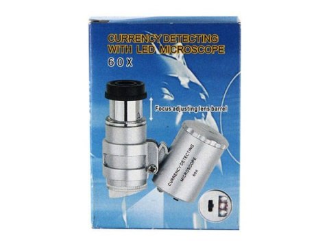 Lupa jubilerska mikroskop 60x LED uv profesjonalna