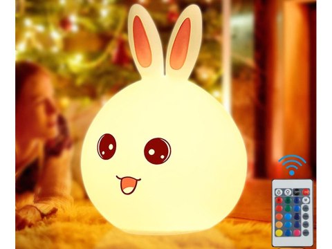 Zestaw LED Królik - Lampka Nocna z Pilotem dla Dzieci