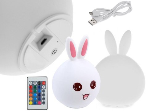 Zestaw LED Królik - Lampka Nocna z Pilotem dla Dzieci
