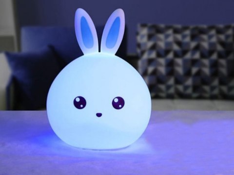 Lampa nocna LED w kształcie królika z dotykowym włącznikiem RGB