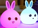 Lampa nocna LED w kształcie królika z dotykowym włącznikiem RGB