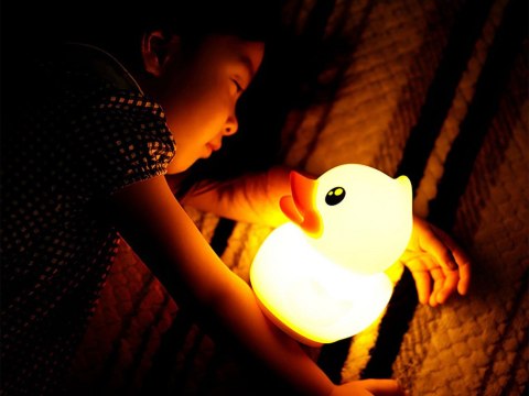 Nowoczesna lampka LED w formie kaczki z pilotem dla dzieci