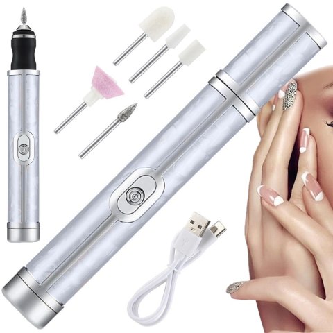Nowoczesna frezarka do paznokci z akumulatorem USB, idealna do manicure i pedicure