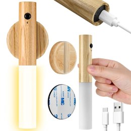Nowoczesna lampka LED naścienna z czujnikiem ruchu i uchwytem magnetycznym