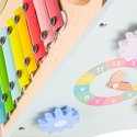 Wielofunkcyjny drewniany pchacz dla malucha z edukacyjnym liczydłem