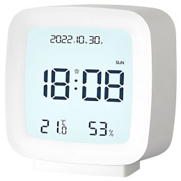 Nowoczesny zegar budzik LCD z pomiarem temperatury i wilgotności