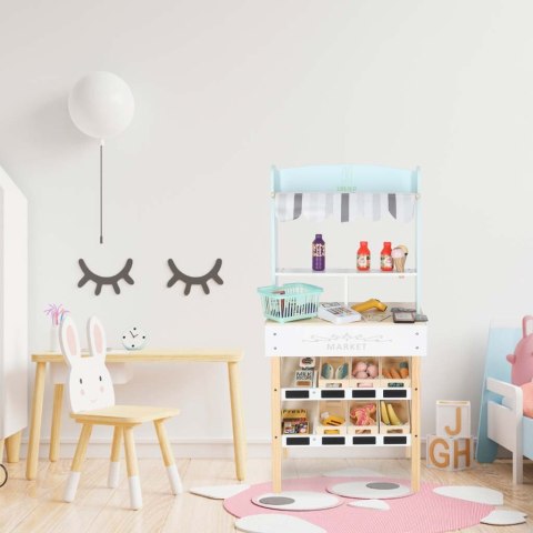 Fantastyczny drewniany market dla dzieci z interaktywną kasą i akcesoriami