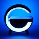 
Lampka LED RGB z głośnikiem i ładowarką indukcyjną - czarna elegancja w nowoczesnym stylu