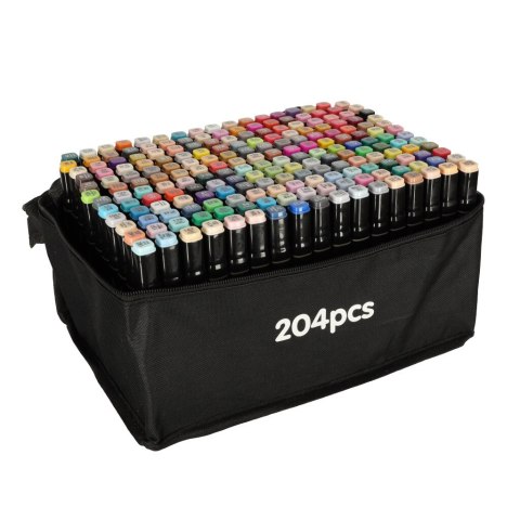 Nowoczesne markery alkoholowe w etui z 204 kolorami dla kreatywnych