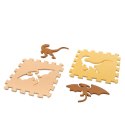 Nowoczesna mata edukacyjna dla dzieci - brązowa piankowa mata puzzle 143 x 143 cm z 36 elementami edukacyjnymi.