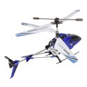 Nowoczesny helikopter zdalnie sterowany w kolorze niebieskim, stworzony z myślą o pasjonatach lotnictwa i zabawy.
