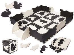 Mata edukacyjna soft play dla dzieci 114 x 114 cm, czarna