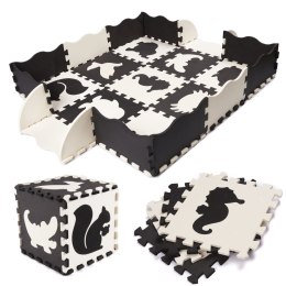 Mata edukacyjna soft play dla dzieci 114 x 114 cm, czarna