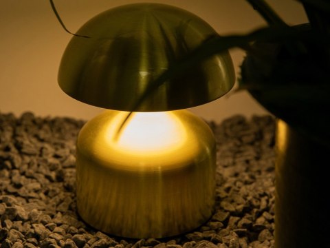 Nowoczesna lampka LED w kształcie grzybka, idealna do wnętrz
