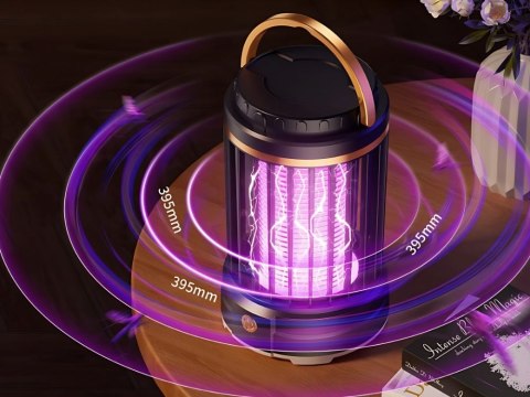 Nowoczesna lampa owadobójcza z funkcją UV LED i akumulatorowym zasilaniem