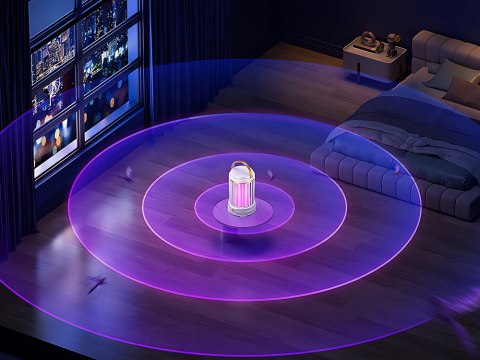 Nowoczesna lampa owadobójcza z funkcją UV LED i akumulatorowym zasilaniem