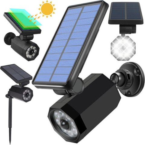 Nowoczesna lampa solarna ogrodowa z czujnikiem ruchu i zmierzchu