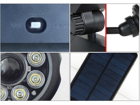 Nowoczesna lampa solarna ogrodowa z czujnikiem ruchu i zmierzchu