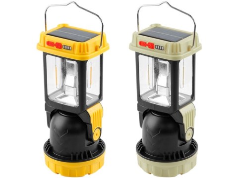 Lampa solarna kempingowa LED z uchwytem, idealna na biwak
