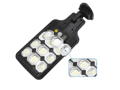 Nowoczesna lampa solarna LED z czujnikiem ruchu i pilotem