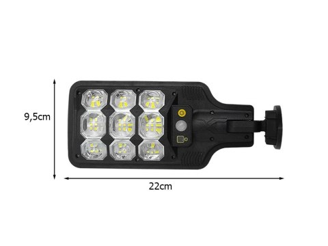 Nowoczesna lampa solarna LED z czujnikiem ruchu i pilotem