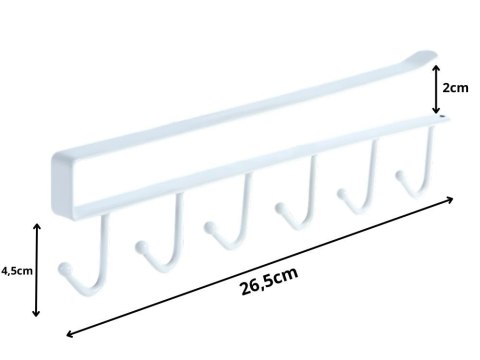 Nowoczesny wieszak kuchenny z 6 haczykami - porządek w Twojej kuchni!