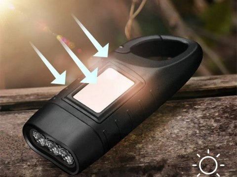 Nowoczesna latarka dynamo z panelem solarnym - idealna na każdą przygodę!