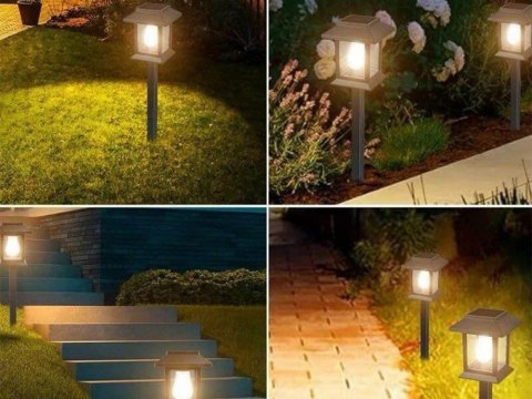 Lampa solarna do ogrodu - zestaw 2 sztuki z czujnikiem zmierzchu