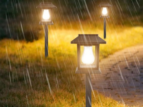 Lampa solarna do ogrodu - zestaw 2 sztuki z czujnikiem zmierzchu