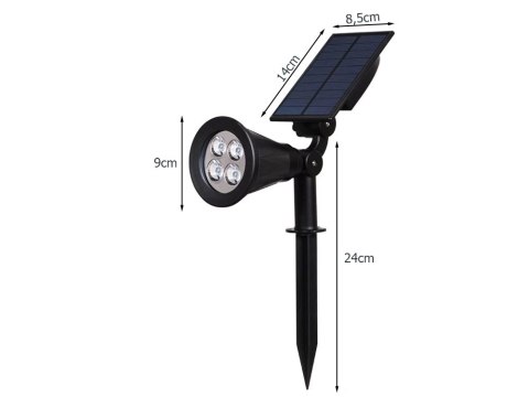 Nowoczesna lampa solarna do ogrodu z czujnikiem zmierzchu i regulacją kąta świecenia
