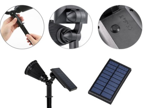 Nowoczesna lampa solarna do ogrodu z czujnikiem zmierzchu i regulacją kąta świecenia