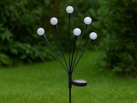 LAMPKI OGRODOWE SOLARNE KULECZKI 2 SZTUKI PO 6 LAMPEK LED DŁUGIE 70 CM