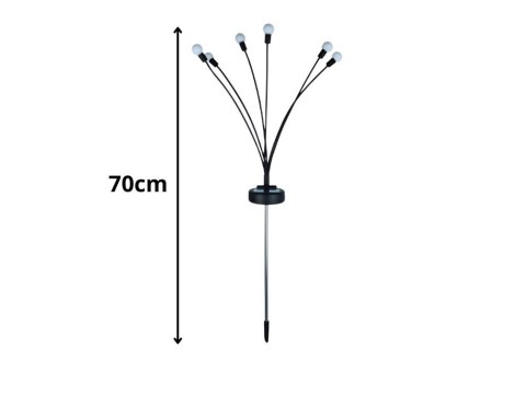 LAMPKI OGRODOWE SOLARNE KULECZKI 2 SZTUKI PO 6 LAMPEK LED DŁUGIE 70 CM