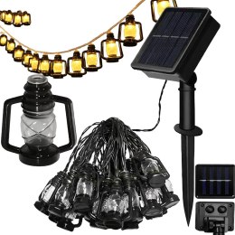 LAMPKI SOLARNE LED - DEKORACYJNA GIRLANDA Z LAMPIONAMI DO OGRODU I TARASU