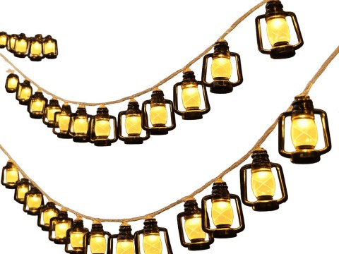 LAMPKI SOLARNE LED - DEKORACYJNA GIRLANDA Z LAMPIONAMI DO OGRODU I TARASU