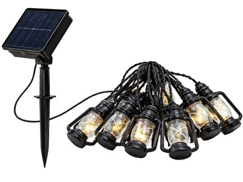LAMPKI SOLARNE LED - DEKORACYJNA GIRLANDA Z LAMPIONAMI DO OGRODU I TARASU