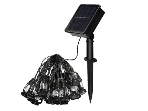 LAMPKI SOLARNE LED - DEKORACYJNA GIRLANDA Z LAMPIONAMI DO OGRODU I TARASU