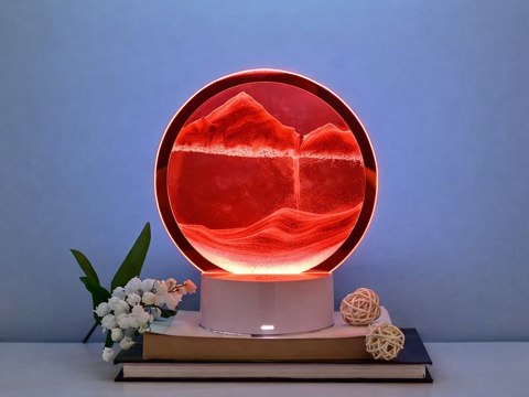 Lampa 3D z Ruchomym Piaskiem - Hipnotyzująca Dekoracja do Wnętrz