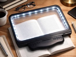 Nowoczesna lupa podświetlana LED 2.5x z ergonomiczną konstrukcją