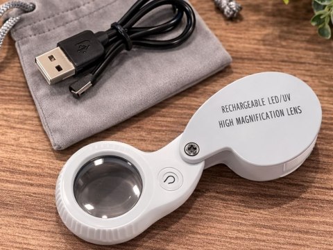 Nowoczesna lupa z oświetleniem LED dla entuzjastów detali