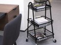 Nowoczesny regał na kółkach z trzema poziomami | Półka łazienkowa/kuchenna z kółkami | Półka na kółkach do łazienki i kuchni - i