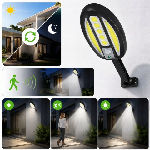 Nowoczesna lampa solarna LED z czujnikiem ruchu do ogrodu
