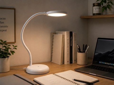 Nowoczesna lampka LED z elastycznym ramieniem i dotykowym sterowaniem