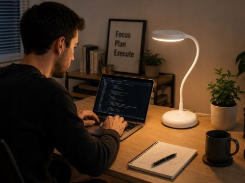 Nowoczesna lampka LED z elastycznym ramieniem i dotykowym sterowaniem