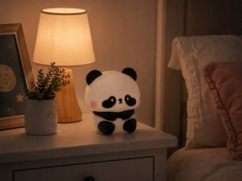 Nowoczesna lampka nocna silikonowa w kształcie pandy dla dzieci