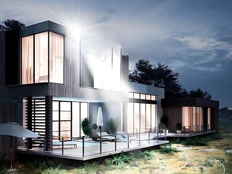 Nowoczesny halogen LED z czujnikiem ruchu i zmierzchu