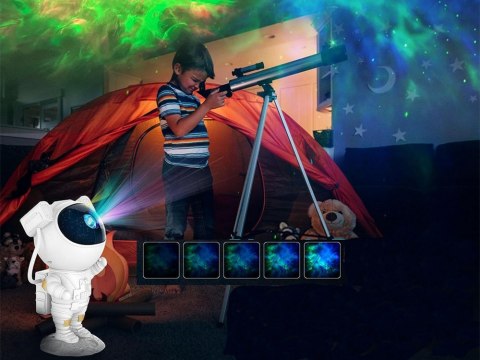 Nowoczesny projektor gwiazd w kształcie astronauty - wieczór pełen magii!