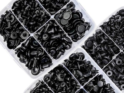 Nowoczesny zestaw spinek samochodowych do tapicerki - 620 sztuk