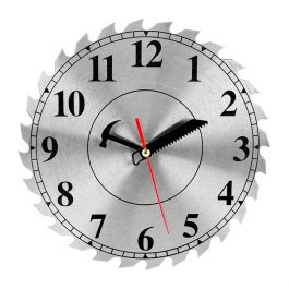 Zegar ścienny tarcza tnąca warszat pokój chłopca  